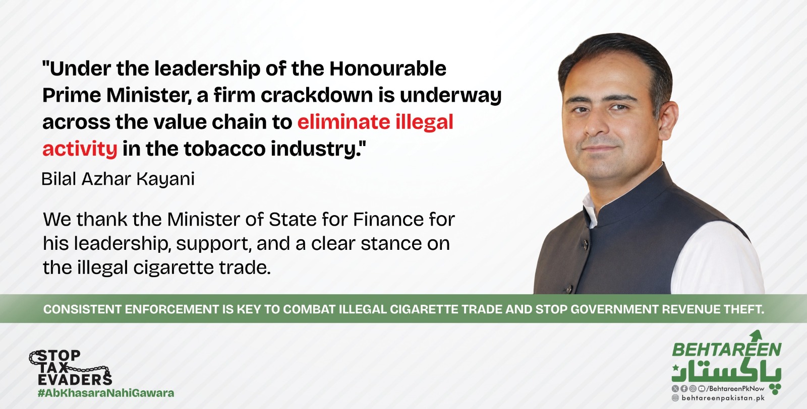 Bilal Azhar Kayani's Stance On Pakistan's Illegal Cigarette Trade